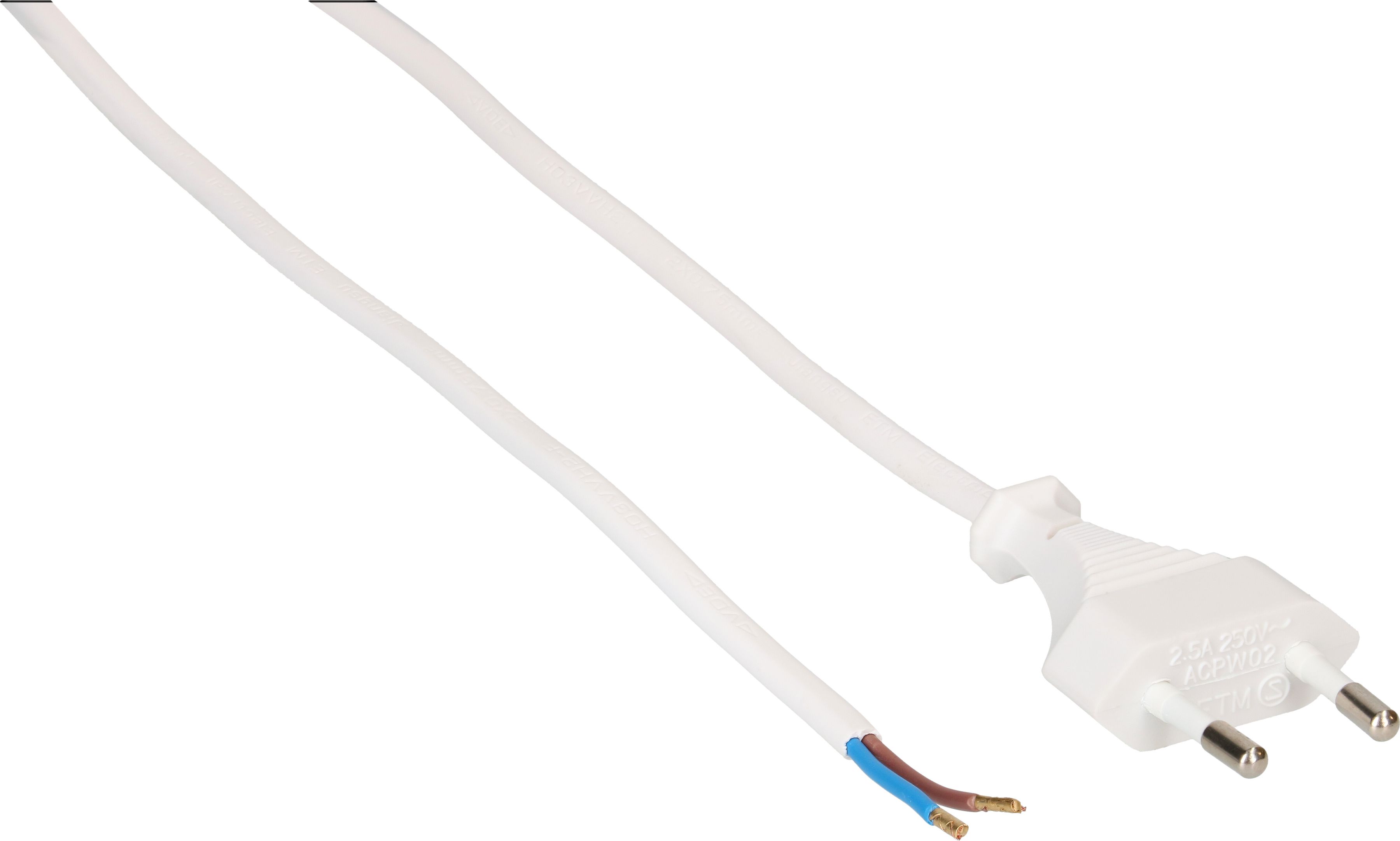 TDLF câble secteur H03VVH2-F2X0.75 3m blanc T26