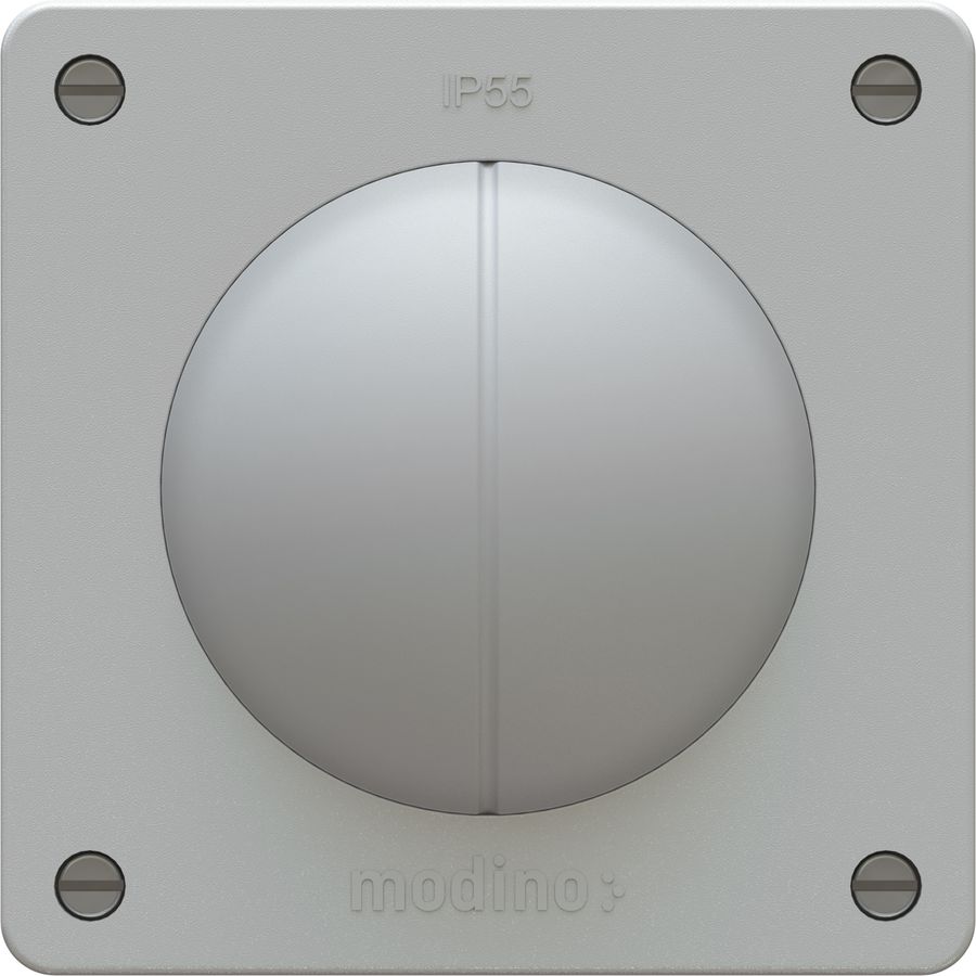 bouton-poussoir double NO/NF ENC exo IP55 gris clair
