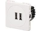 Einbau USB-Lader 230V / 2USB, 5V, 2,1A, weiss
