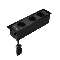CUBOBOX presa multipla nero S 3 volte 2x Schuko 1x modulo vuoto