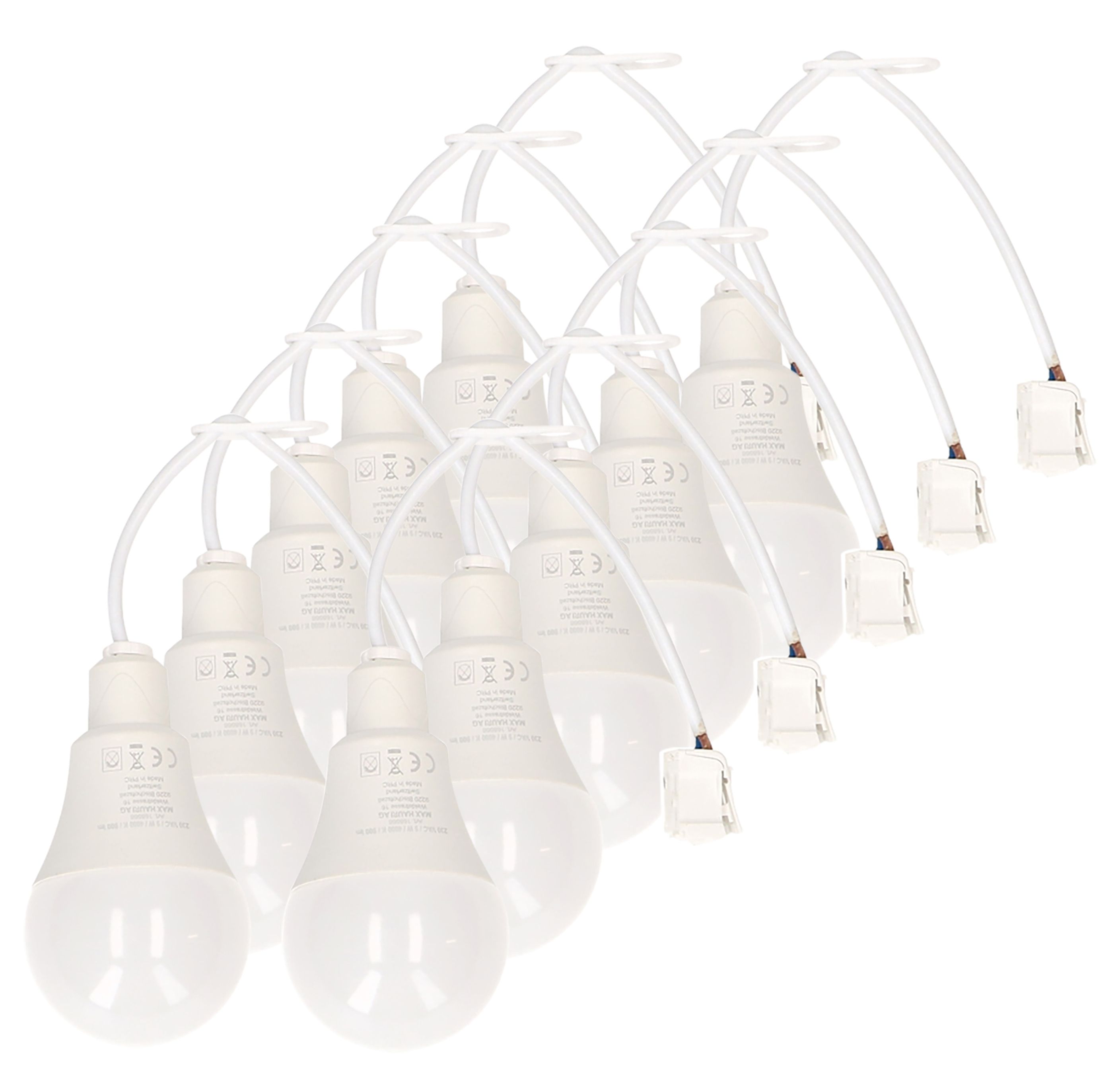 Lampada LED da cantiere con cavo e morsetti a innesto / 10 pezzi