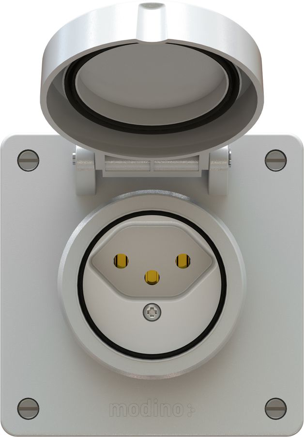 Steckdose 1x Typ 13 UP exo IP55 lichtgrau