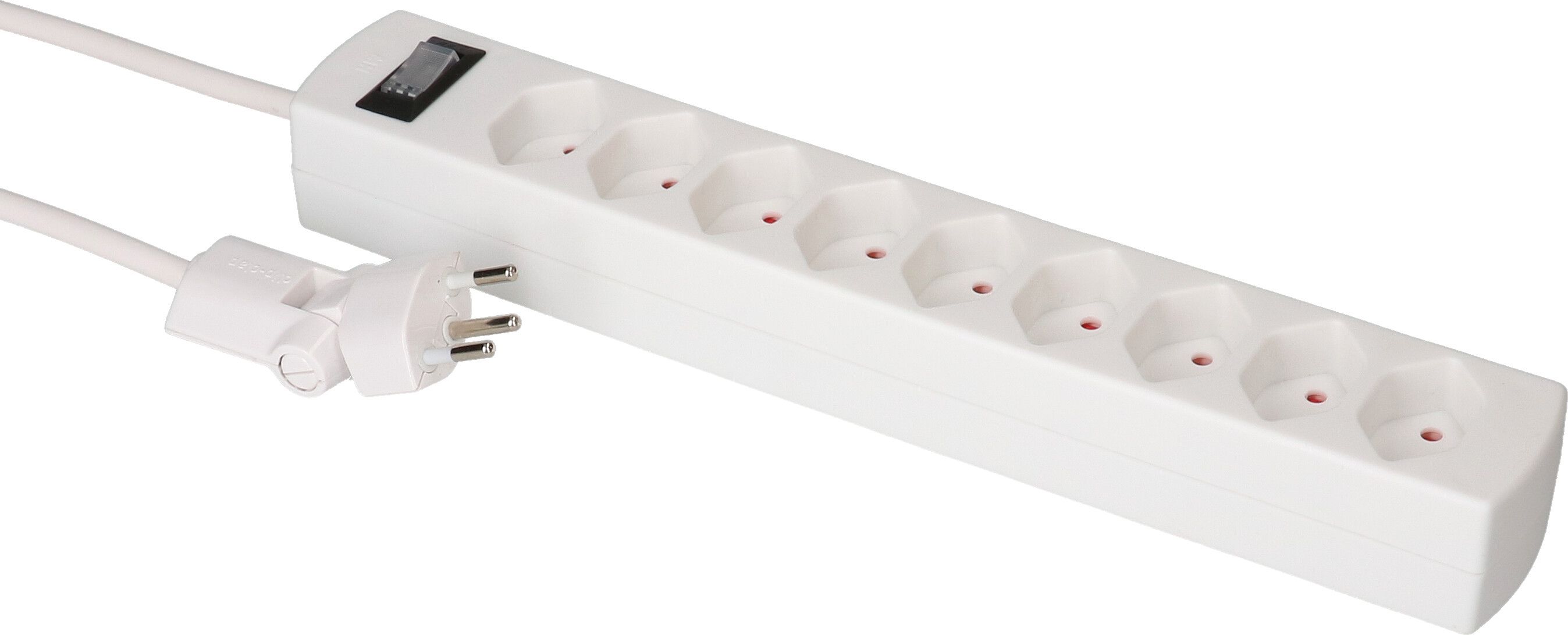 Steckdosenleiste Safety Line 9x Typ 13 BS weiss Schalter 2m cli.