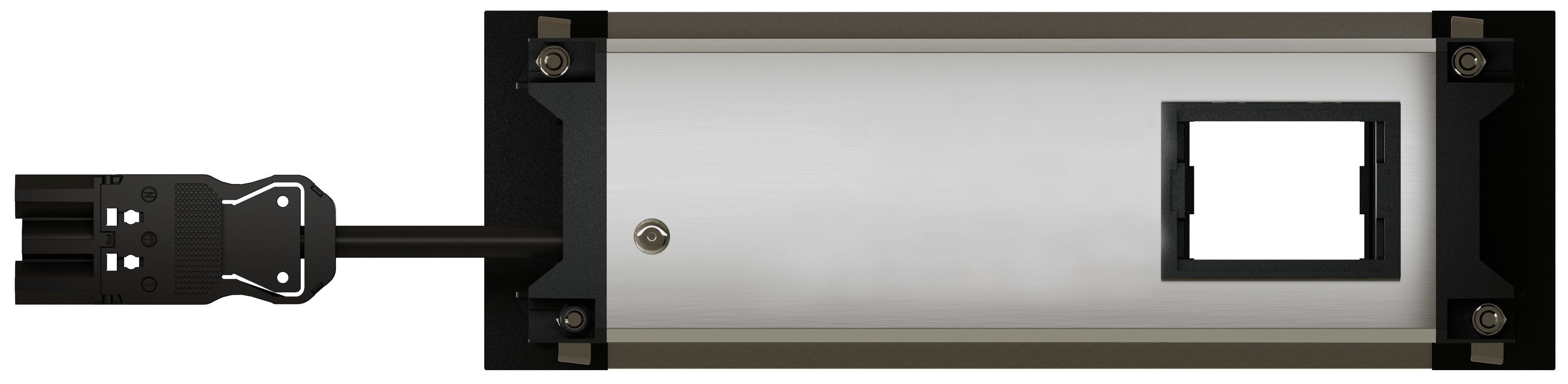 INTRO2.0 Steckdoseneinheit eloxiert 2x Schuko 1x Leermodul