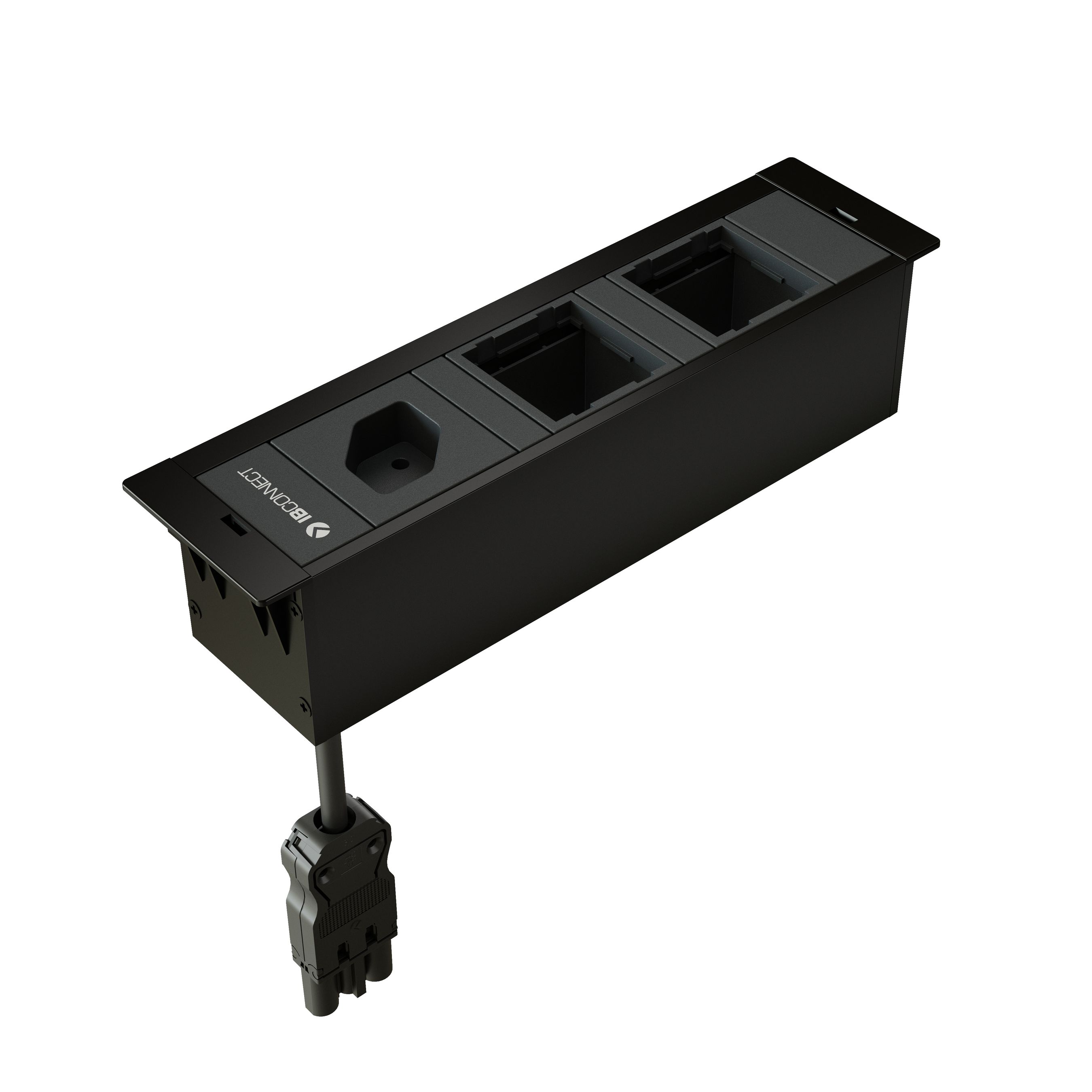 CUBOBOX presa multipla nero S 3 volte 1x tipo 13 2x modulo vuoto