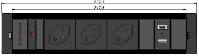 CUBOBOX bloc multiprise noir M 4 fois 3x type 13 1x USB-A/C