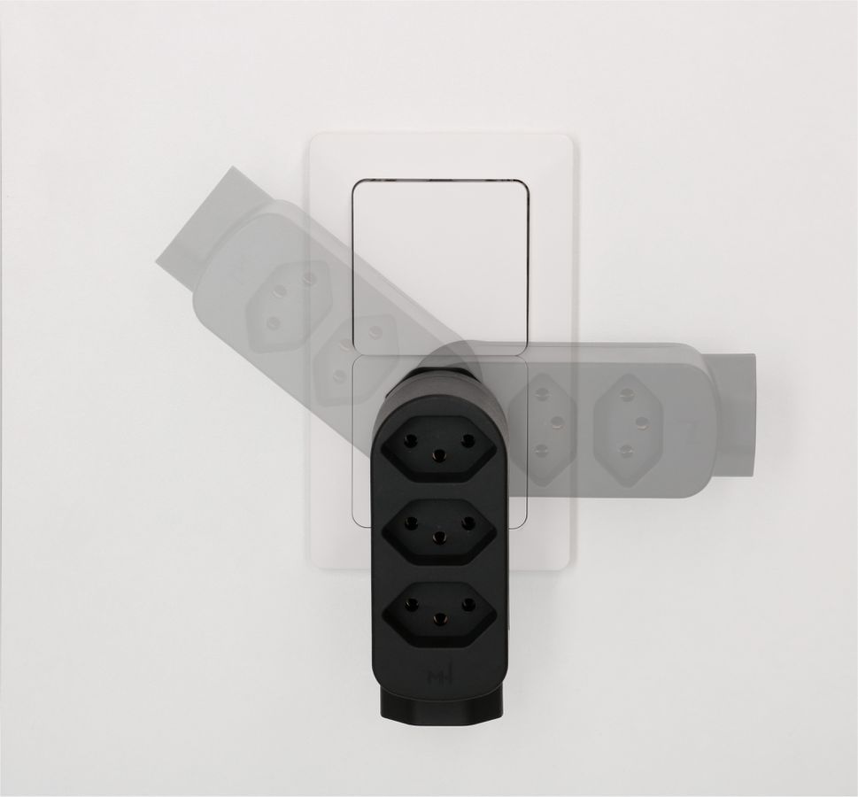 Abzweigstecker ADAPT 1x Typ 13 USB-C/C 20W sw drehbar Green+Fair