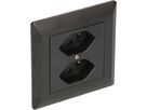 Steckdose 2x Typ 13 Gr.1x1 UP BS Kallysto schwarz