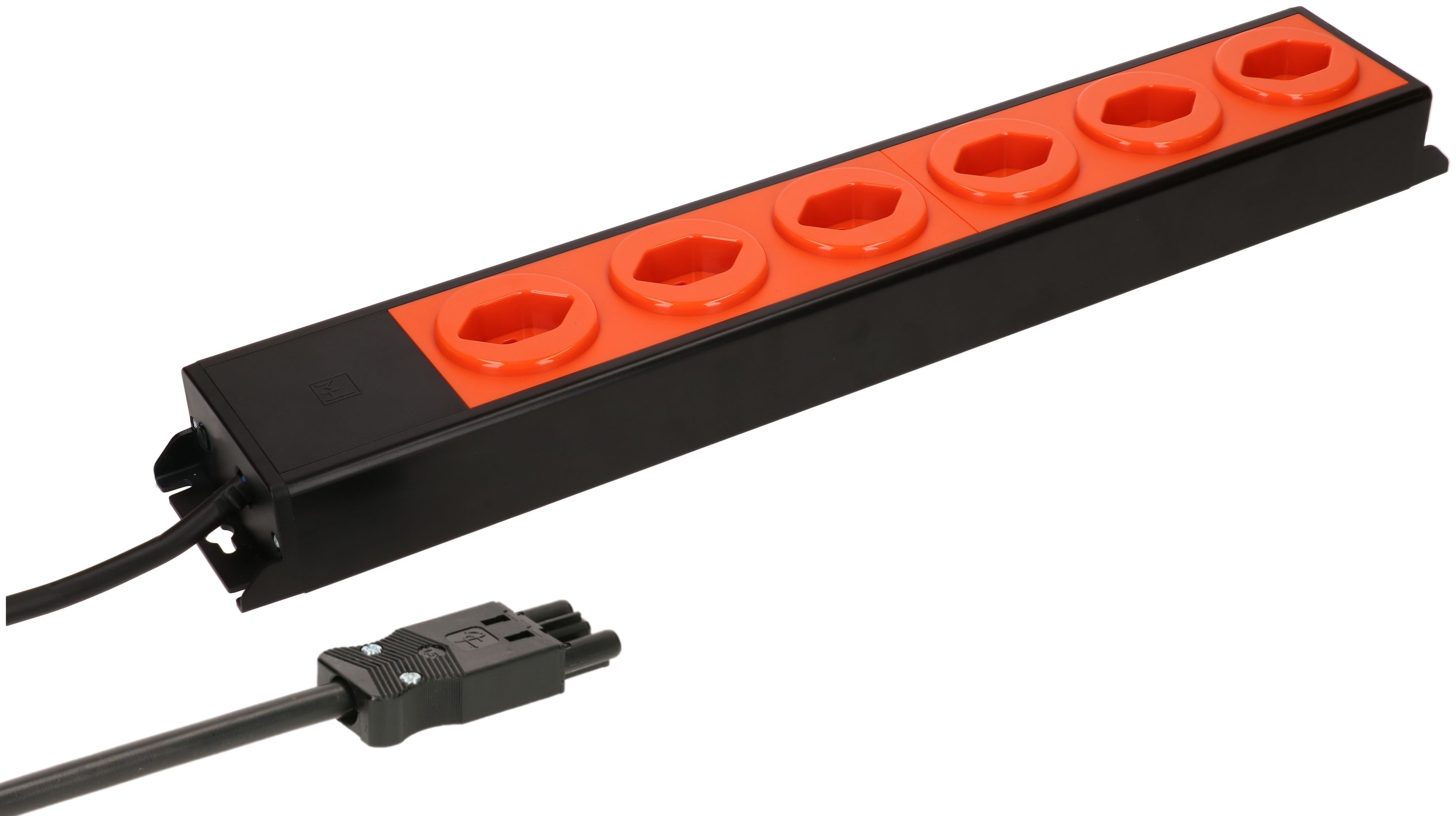 Steckdosenleiste Power Line 6x Typ 13 schwarz/orange 3.0m AC 166