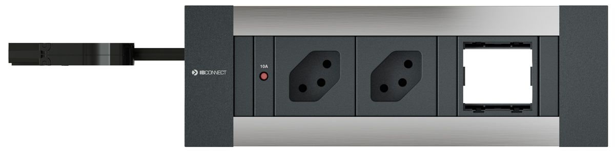 INTRO2.0 Steckdoseneinheit eloxiert 2x Typ 13 1x Leermodul
