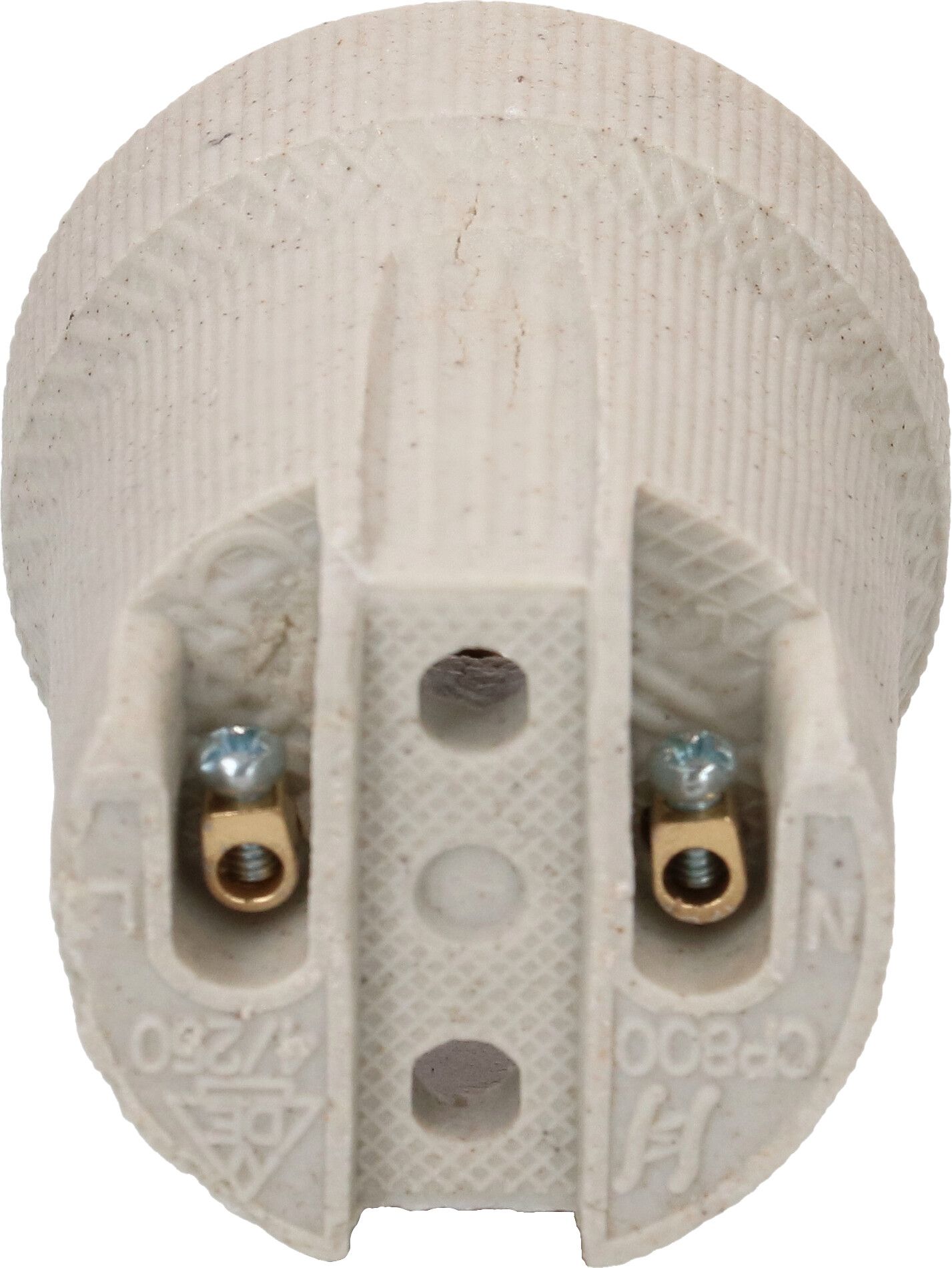 E27 Socket porcelain 5kV / holes for screws M4