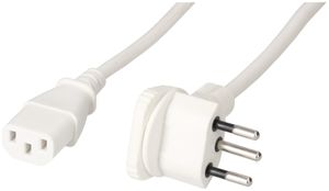 câble d'appareil TD H05VV-F3G0.75 2m blanc type 12 angle plat/C13