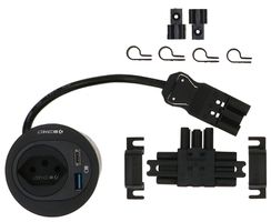 Single set di estensione ATOM presa multipla nero tipo 13 USB-A/C
