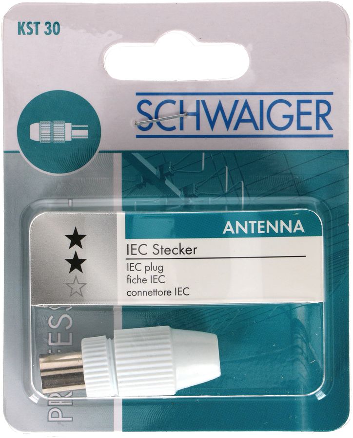 Antennenstecker IEC weiss quickfix