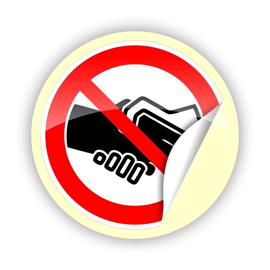 Panneau d'interdiction Ø 200mm -Hände nicht schütteln