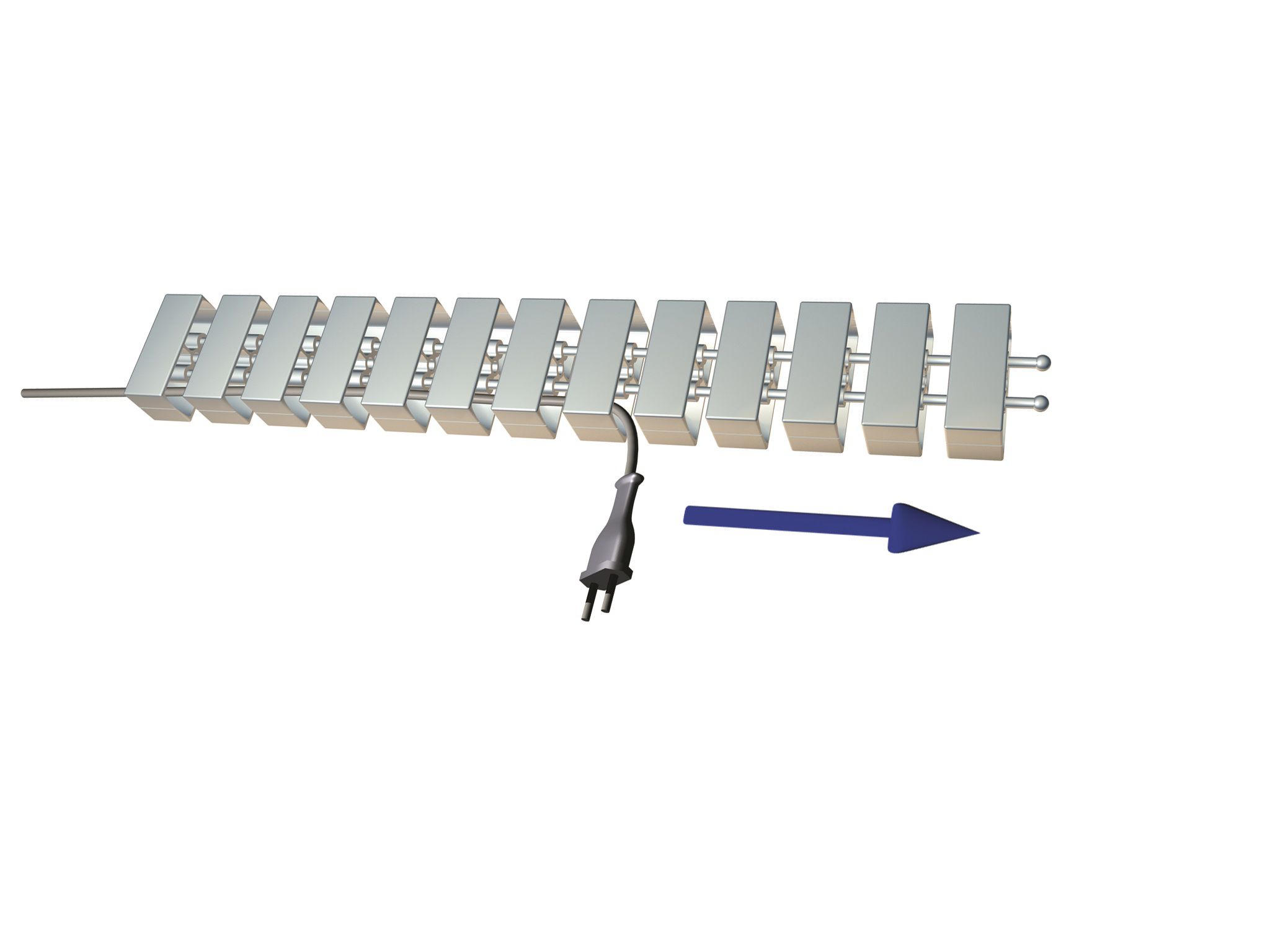 serpente del cavo Cube 1.00m argento RAL9006