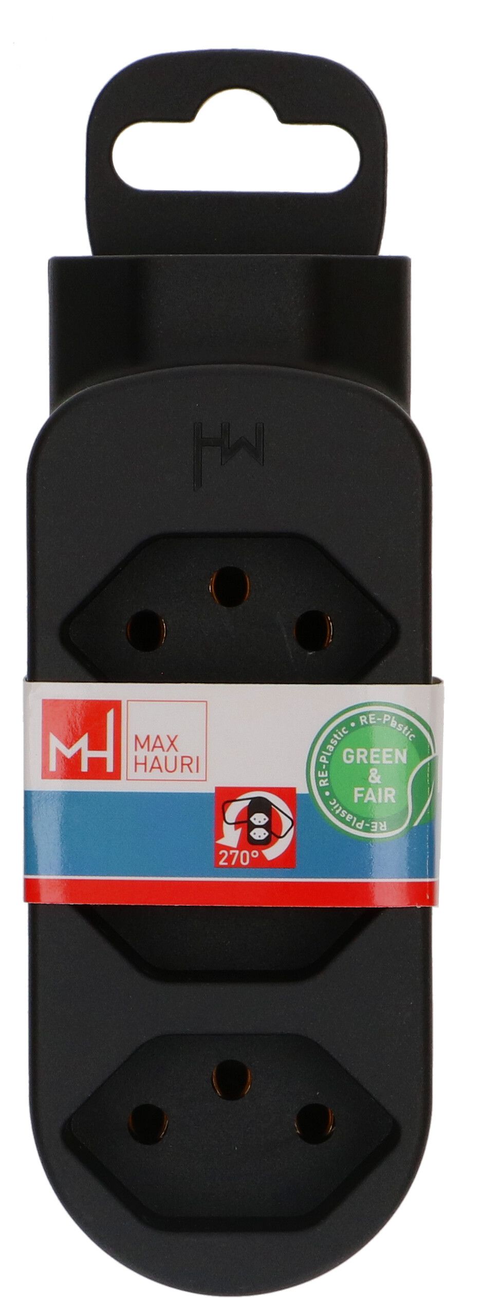 multi adaptateur ADAPT 3+1x type 13 noir rotatif Green+Fair