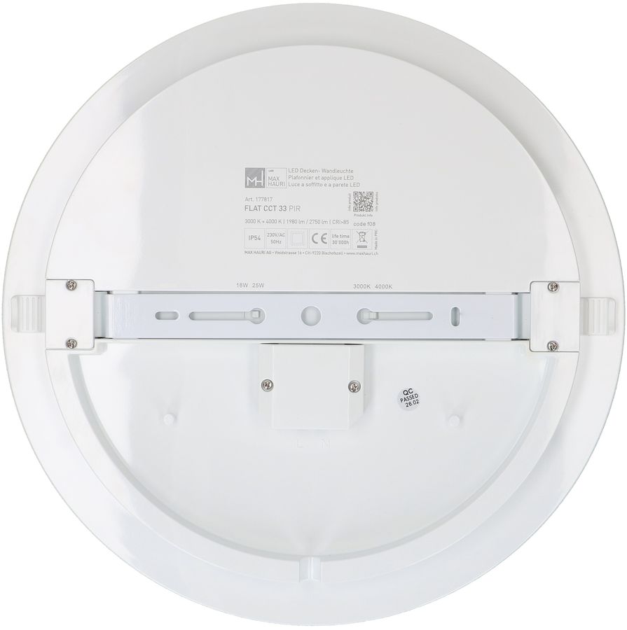 plafonnier FLAT CCT 33 PIR 18/25W 1980/2750lm