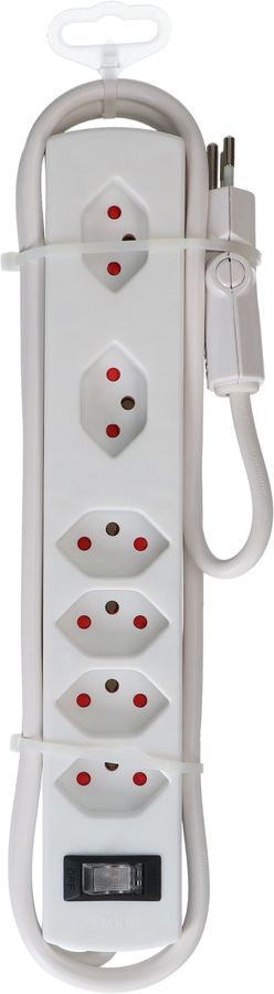 Steckdosenleiste Safety Line 6x Typ 13 2x 90° BS ws Scha. 2m cli.