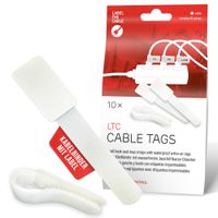 LTC Cable Tags Kabelbinder mit Etikett weiss / 10 Stück