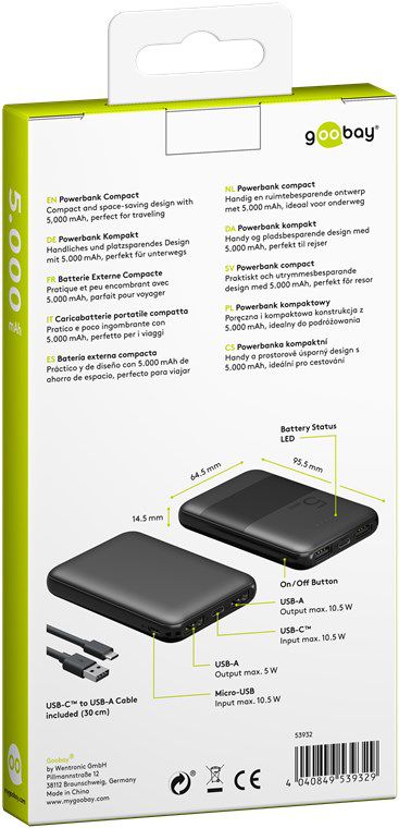 Powerbank kompakt 5000mAh