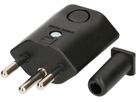 Stecker Typ 12 gewinkelt 3-polig schwarz