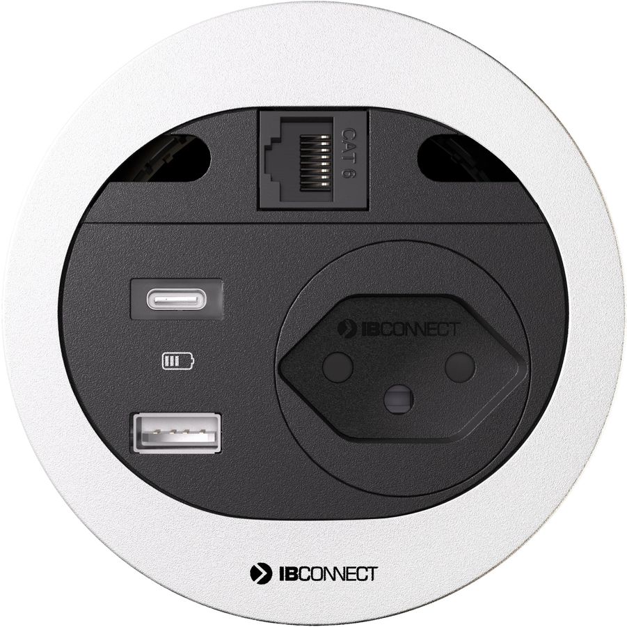 DIVUS Steckdoseneinheit weiss 1x Typ 13 1x USB A/C 1x RJ45