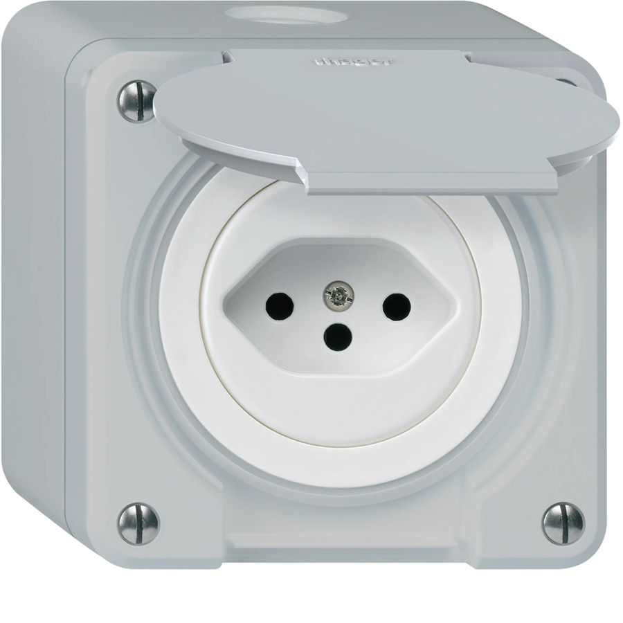 prise 1x type 13 ta.1x1 AP Robusto gris clair