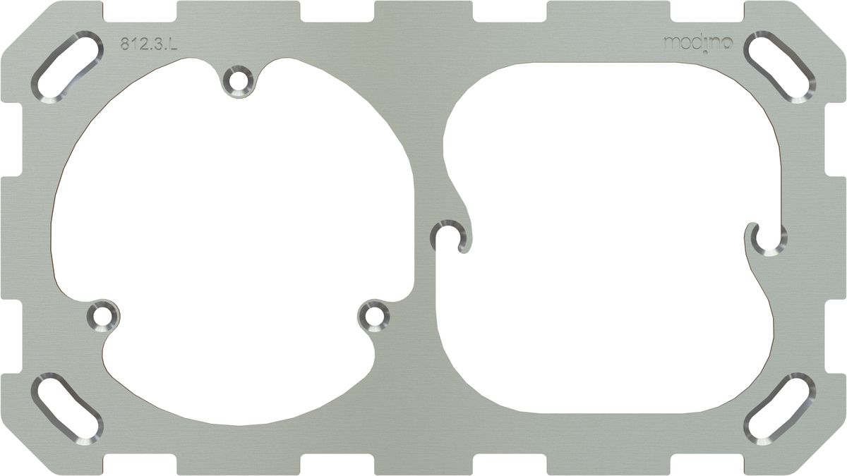 Fixing plate size 1+1 horizontal for wall socket 3x type 13