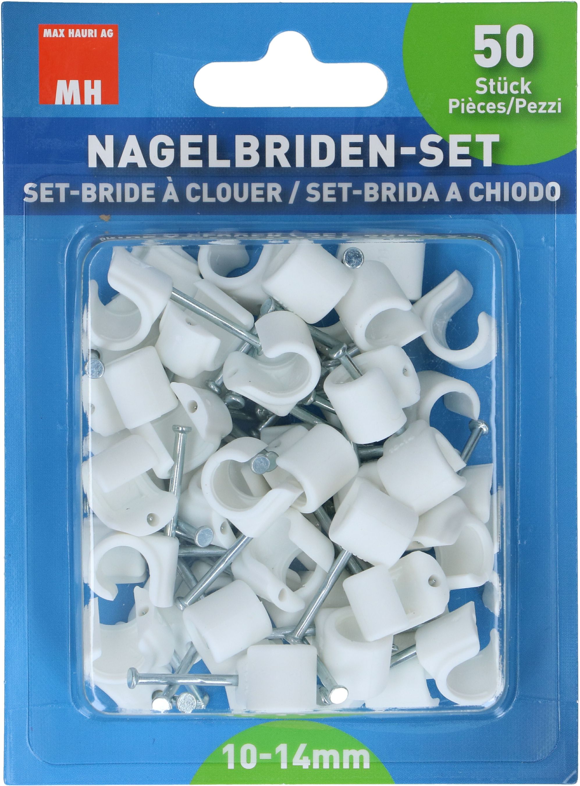 Nagelbriden-Set 10-14mm weiss / 50 Stück