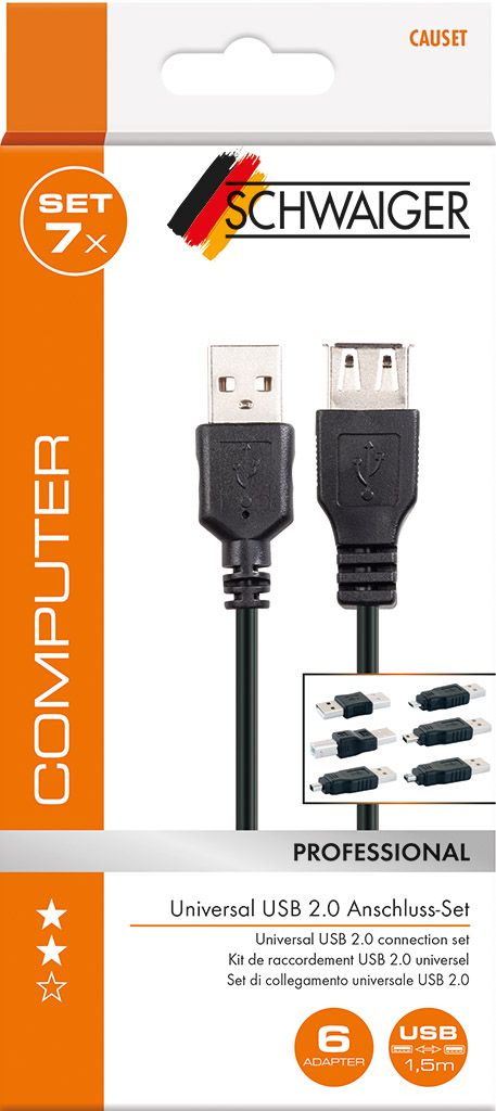 USB 2.0 Anschluss-Set 6 Schwarz
