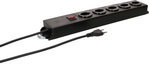 Steckdosenleiste Power Line 5x Typ 13 sw/sw Schalter 1.5m Magnet