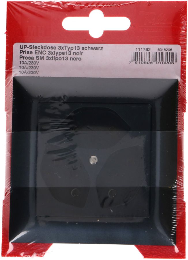 Steckdose 3x Typ 13 Gr.1x1 UP EdizioDue schwarz