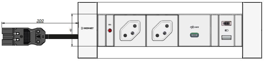 INTRO2.0 presa multipla bianco 2x tipo 13 1x USB-C 60W 1x USB-A/C