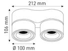 LED-Deckenspot DOUBLE SHINE matt weiss 3000K 2200lm 2x 36°