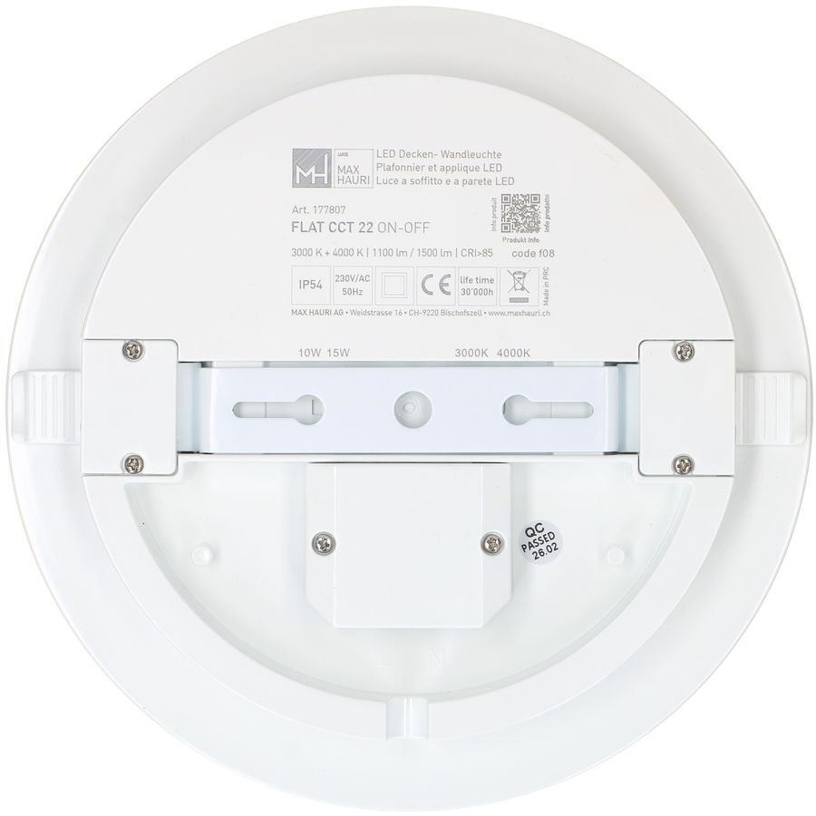 Deckenleuchte FLAT CCT 22 10/15W 1100/1500lm
