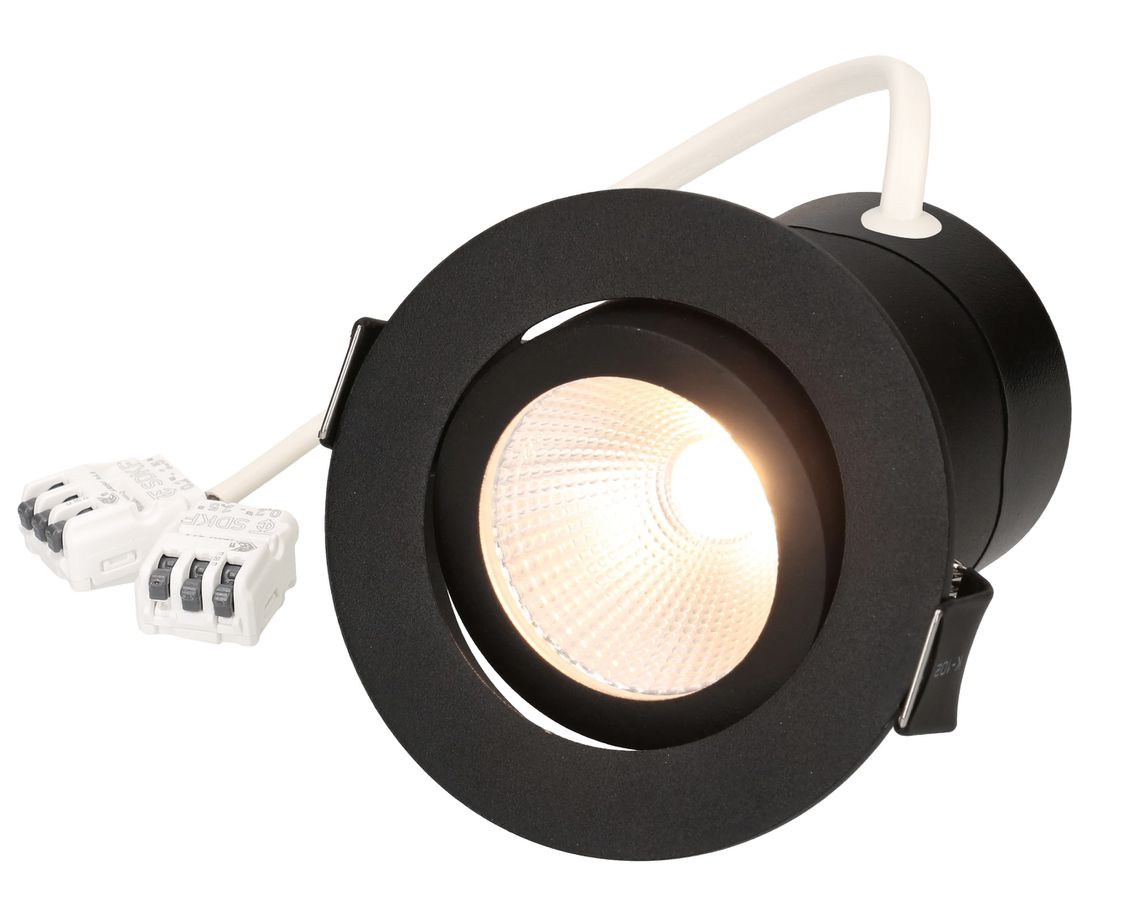 LED-Einbauspot DISC 230 Ø68 schwarz 3000K 650lm 36°