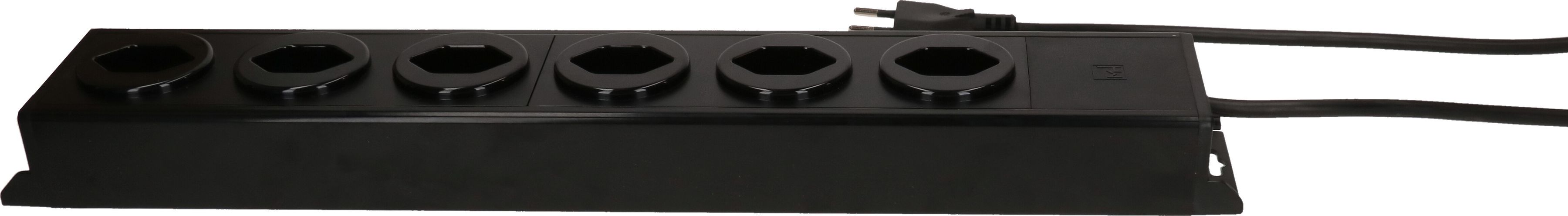 Steckdosenleiste Power Line 6x Typ 13 schwarz/schwarz 3.0m