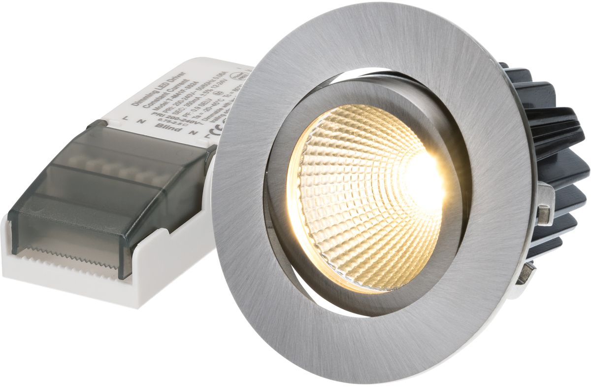 LED-Einbauspot DISC Nickel gebürstet 3000K 650lm 36°
