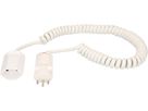 Spiral extension cable cordset H05VV-F3G1.0mm2 white