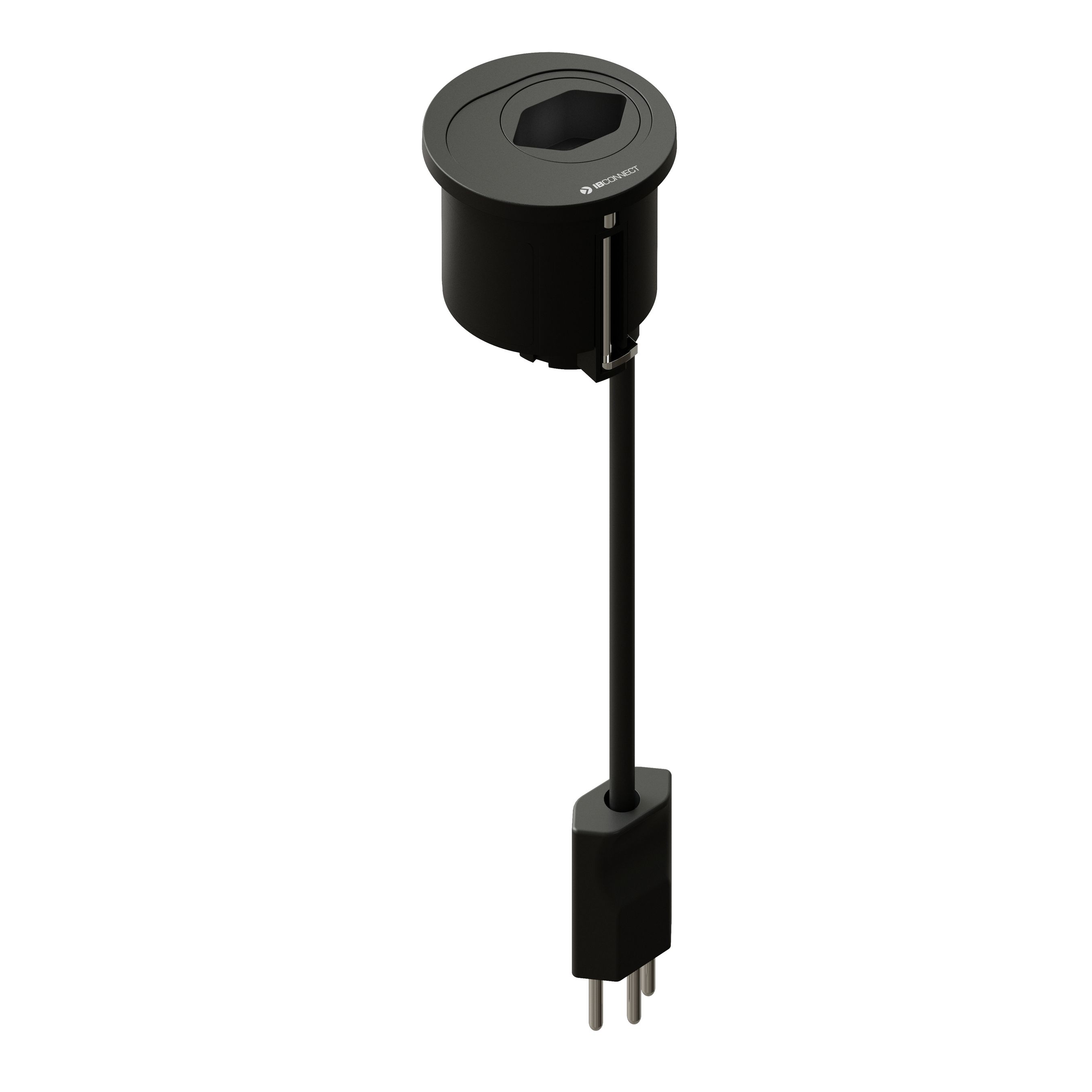 ATOM Steckdoseneinheit schwarz 1x Typ 13 Stecker Typ 12