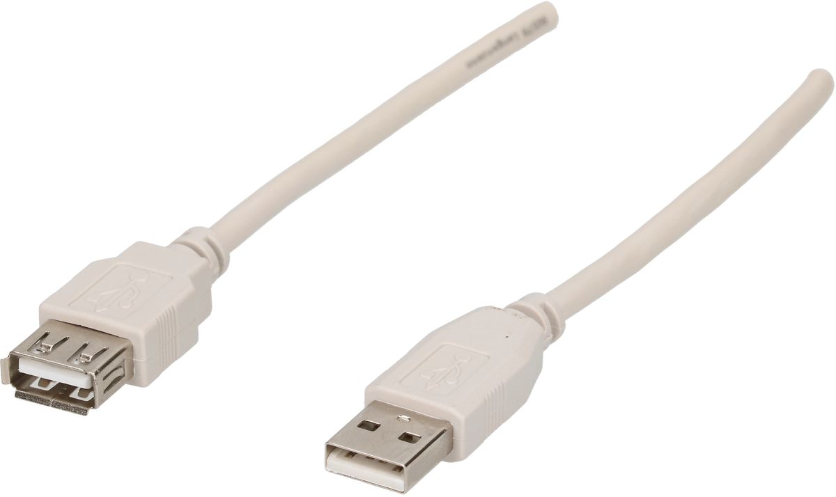 USB 2.0 Verlängerungskabel 2.0m grau