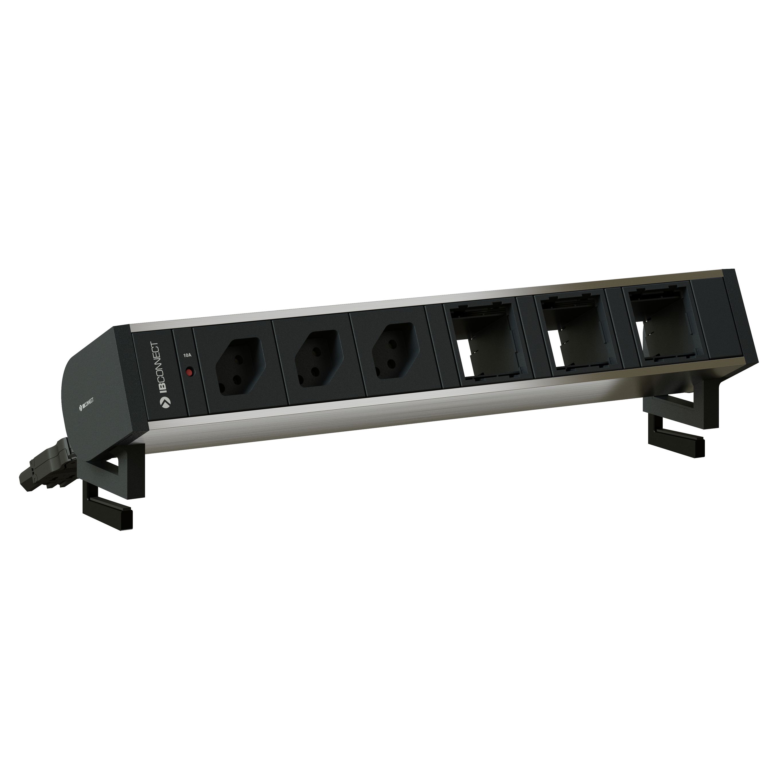 SUPRA Steckdoseneinheit eloxiert 3x Typ 13 3x Leermodul