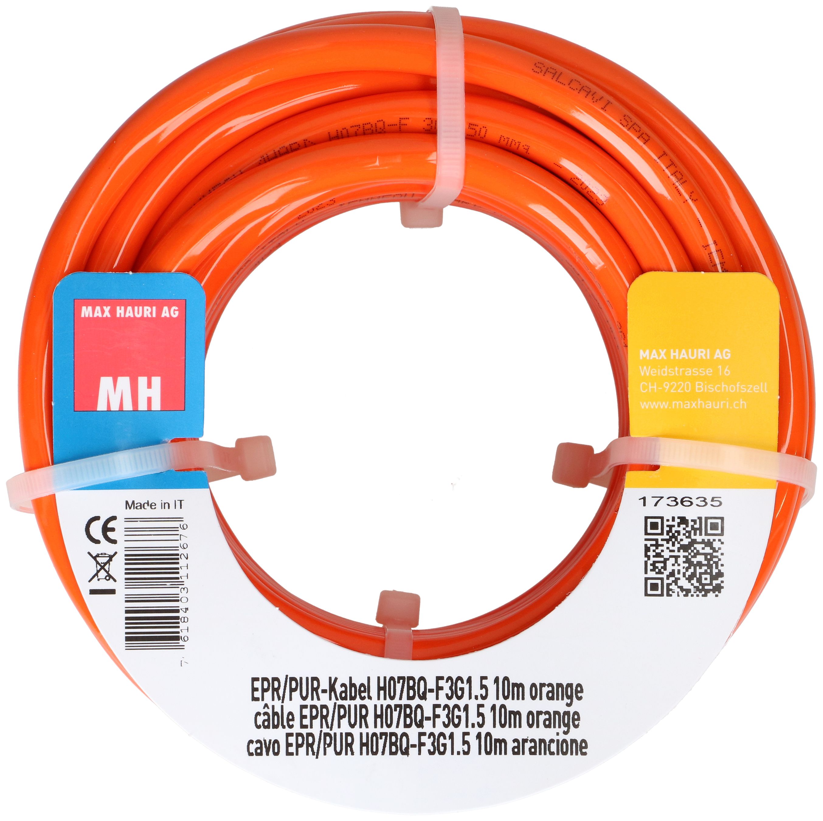 câble EPR/PUR H07BQ-F3G1.5 10m orange