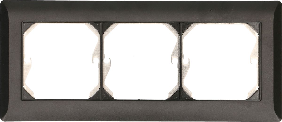telaio di copertura+placca di fissaggio dim.1x3 INC Kallysto nero