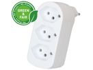 multi adaptateur ADAPT 3x type 13 blanc rotatif Green+Fair
