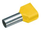Isolierte Zwillings-Aderendhülse 2x 6mm² x 14mm gelb