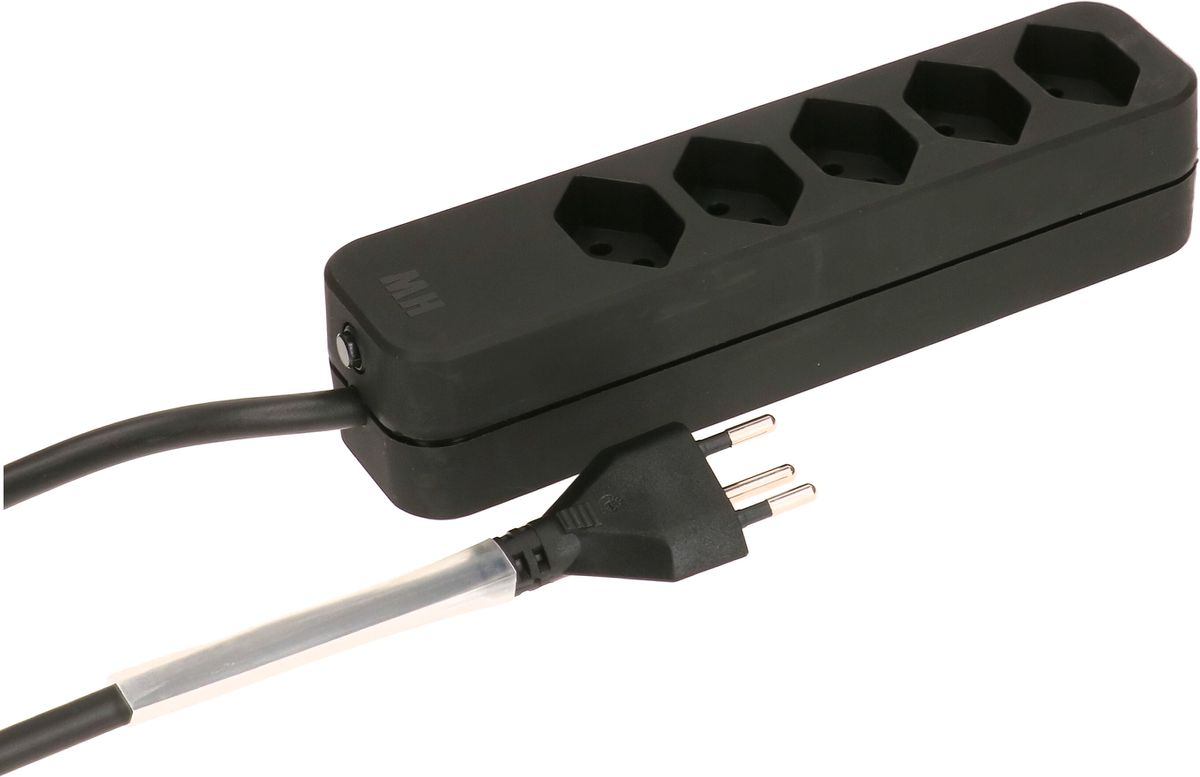 Steckdosenleiste Swiss Line 5x Typ13 schwarz