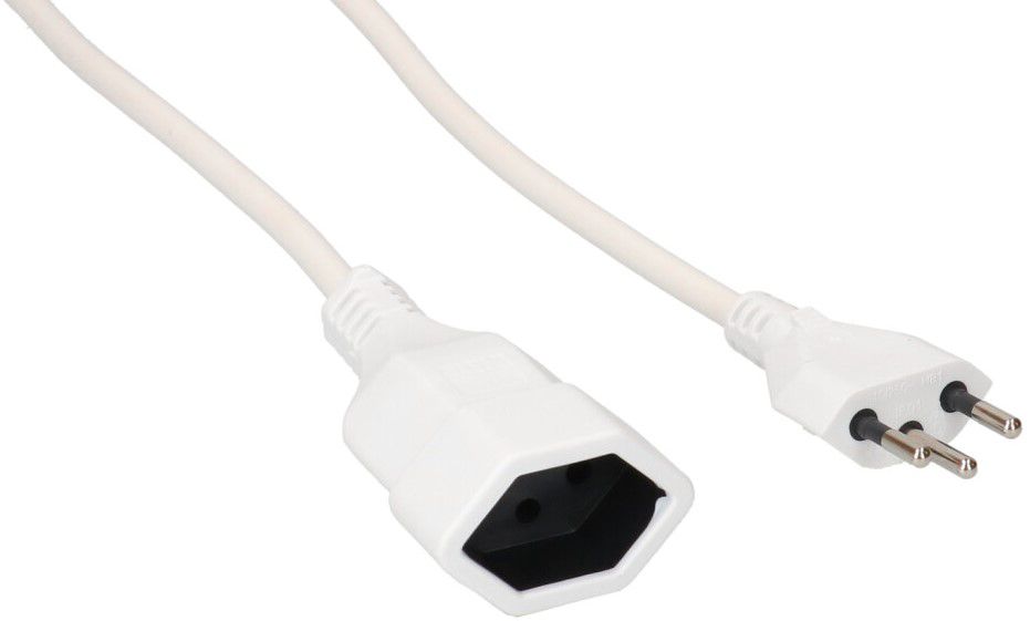 TD-Verlängerung H05VV-F3G1.0 4m weiss Typ 12 / Typ 13