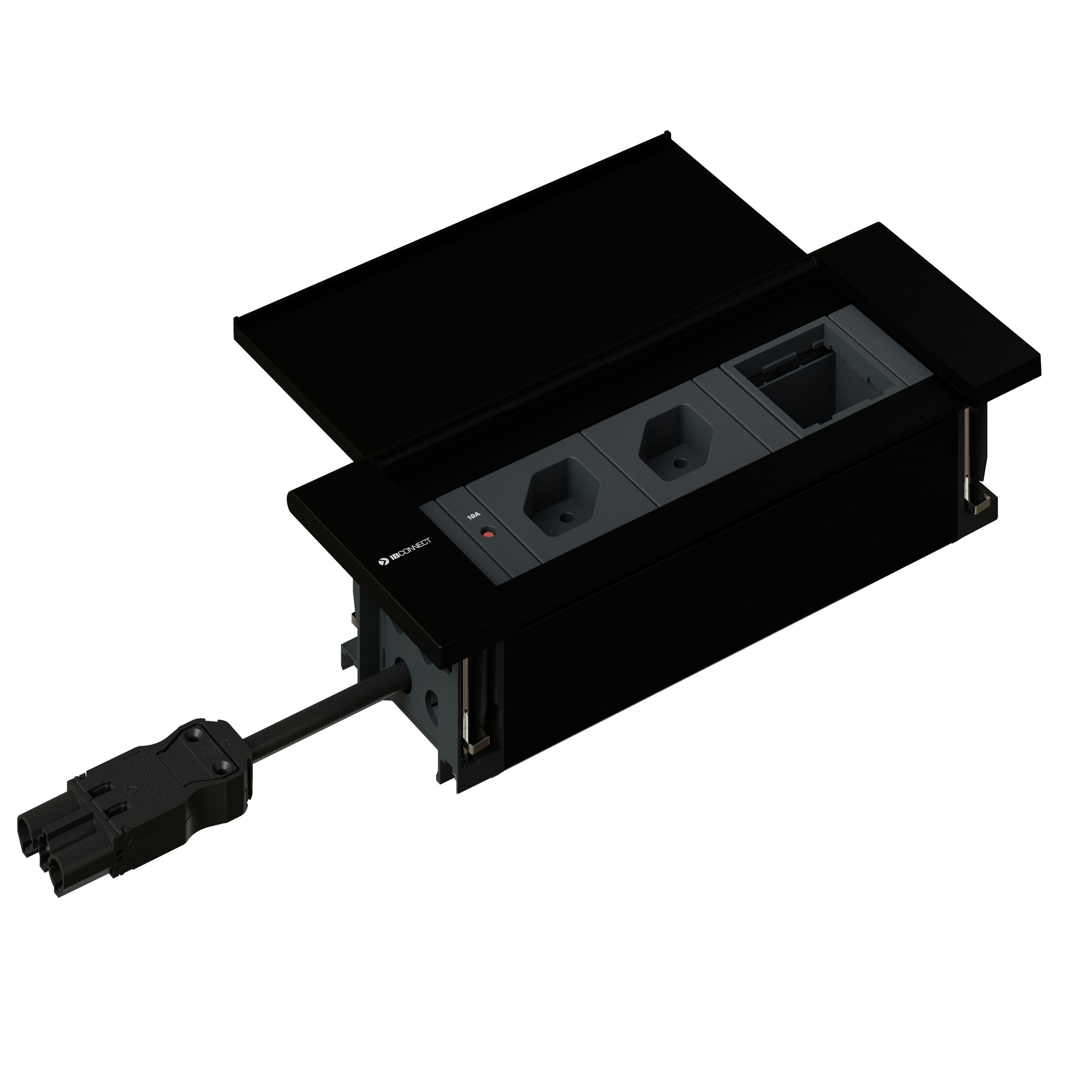 NEXO Steckdoseneinheit schwarz 2x Typ 13 1x Leermodul